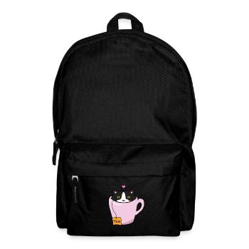 Schwarz-weiße Katze - Rucksack - Schwarz - Vorne