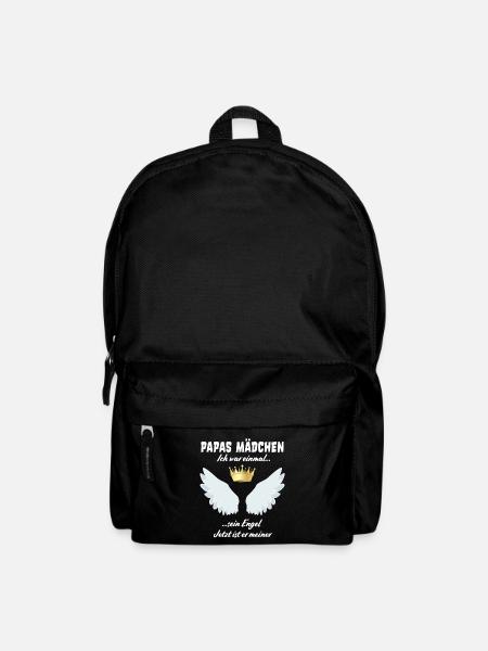 Papas Mädchen süßer Spruch Engel Geschenkidee - Rucksack - Schwarz