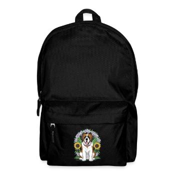 St. Bernard with sunflowers - Backpack - black - Front