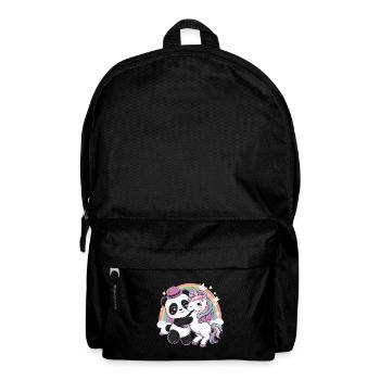 Cute Kawaii Panda with Unicorn - Backpack - black - Front