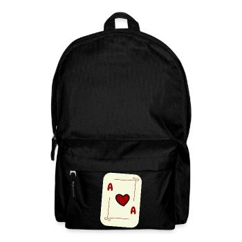 Herz Ass, Spielkarte, Kartenspiel, Ace, Karte - Rucksack - Schwarz - Vorne