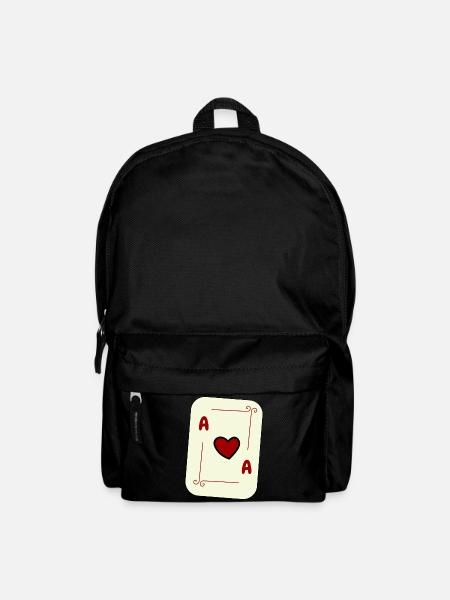 As du coeur, carte à jouer, jeu de cartes, as, carte - Sac à dos - noir