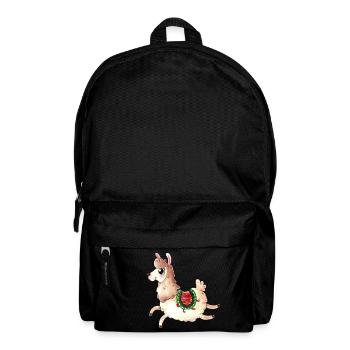 Springendes Comic Lama - Rucksack - Schwarz - Vorne