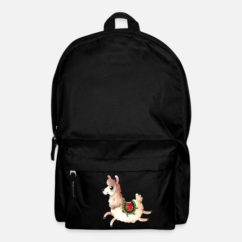 Springendes Comic Lama - Rucksack - Schwarz