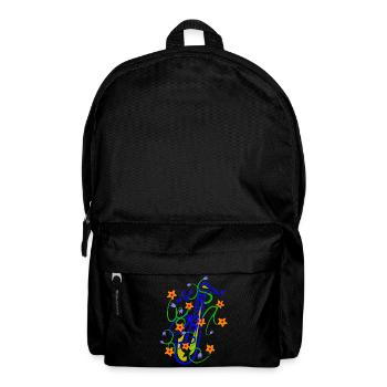 Verspielte Saxofon-Florenz Illustration - Rucksack - Schwarz - Vorne