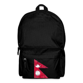 Nepal Flagge Flagge Fahne Flagge Drapeau Bandera - Rucksack - Schwarz - Vorne