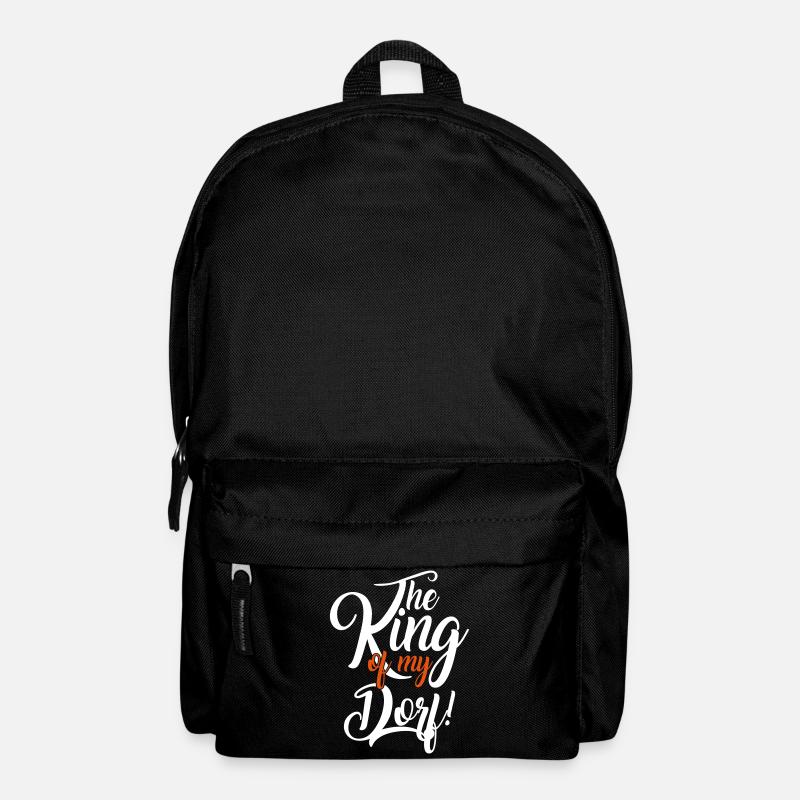 Der König im Dorf lustig Spruch - Rucksack - Schwarz