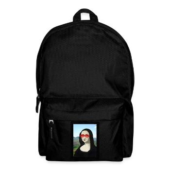 Mona Lisa avec des lunettes de soleil - Sac à dos - noir - Devant
