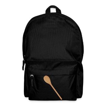 Holzlöffel Kochlöffel für eigene Texte und Rezepte - Rucksack - Schwarz - Vorne