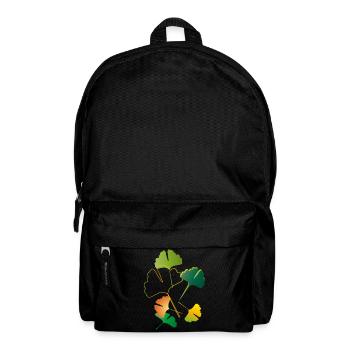 herbstliche Ginkgo Blätter teilweise nur Outlines - Rucksack - Schwarz - Vorne