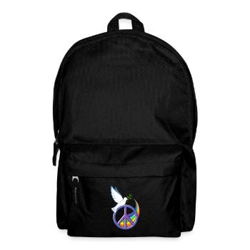Peace dove peace sign peace rainbow - Backpack - black - Front