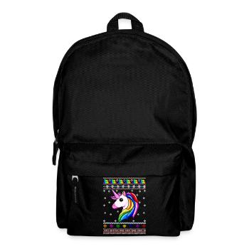 Einhorn-Weihnachten - Rucksack - Schwarz - Vorne