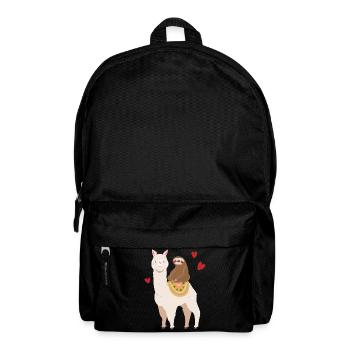 Paresseux chevauche un lama alpaga fille garçon - Sac à dos - noir - Devant