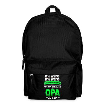 Viel zu jung als ein alter Opa zu sein - Rucksack - Schwarz - Vorne