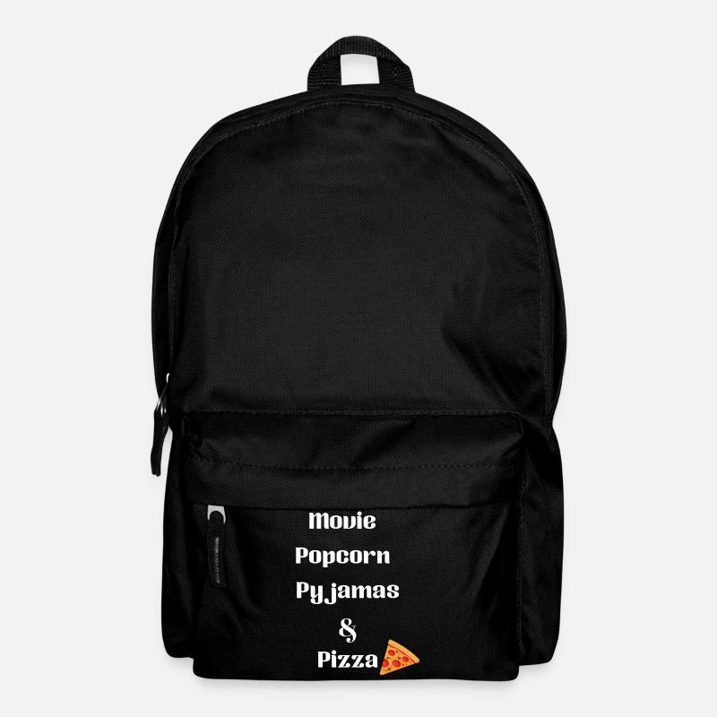 Ein Film, Popcorn, Pyjama und Pizza - Rucksack - Schwarz