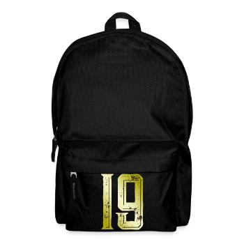 19 Zahl Symbol - Rucksack - Schwarz - Vorne