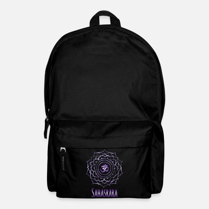 Mandala Om Sahasrara Purple Design - Backpack - black