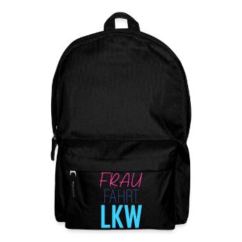 Frau fährt LKW - Rucksack - Schwarz - Vorne