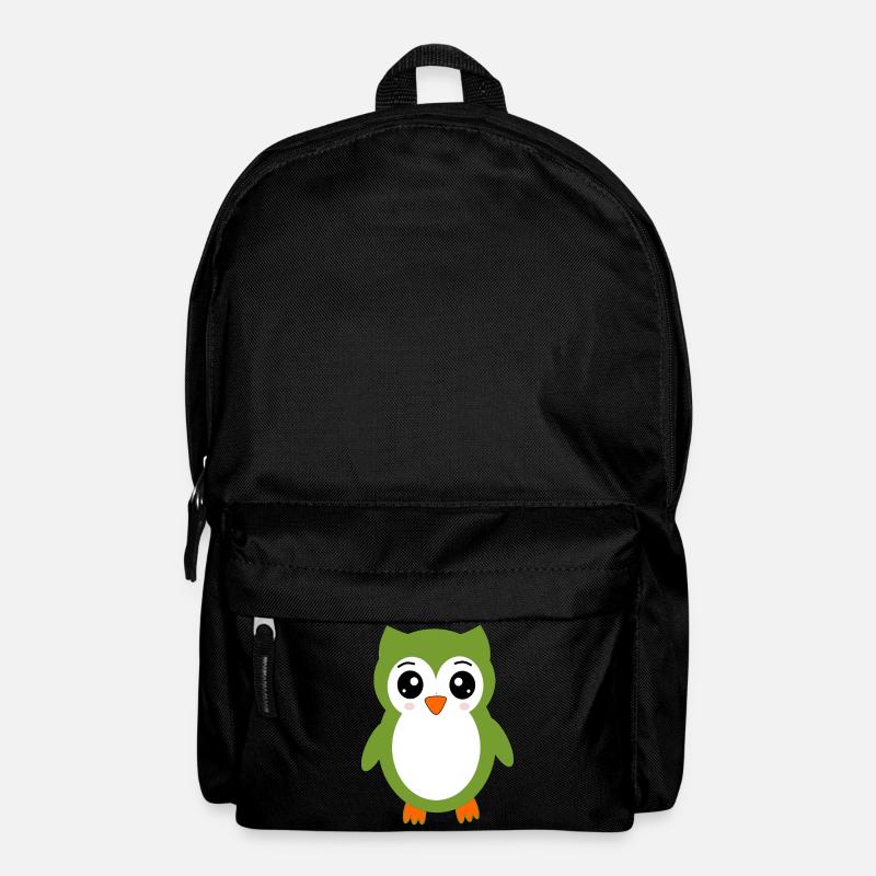 Eule grüne Eule - Rucksack - Schwarz