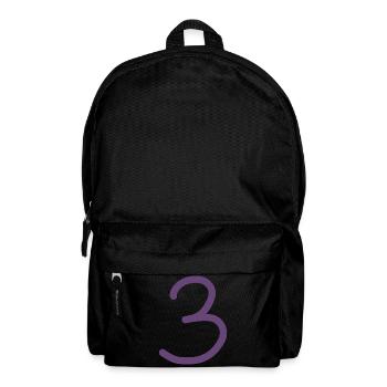3 Nummer drei Zahl violett Geburtstag - Rucksack - Schwarz - Vorne