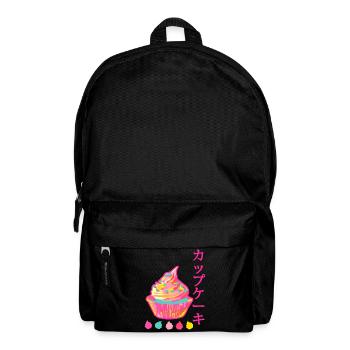 Kawaii Neon Rainbow Japan Cupcake - Rucksack - Schwarz - Vorne