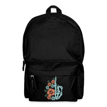 Blumen Skelett Hand Illustration - Rucksack - Schwarz - Vorne