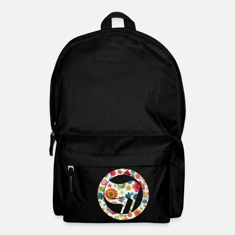 Antifa Blumen Flagge bunt rot - Rucksack - Schwarz