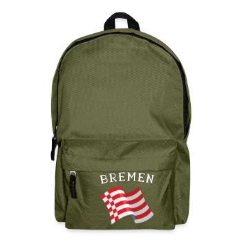 Bremen Flagge Bremer Fahne - Rucksack - Olivgrün - Vorne