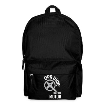 Opa fährt ohne Motor und Akku Fitness im Alter - Rucksack - Schwarz - Vorne