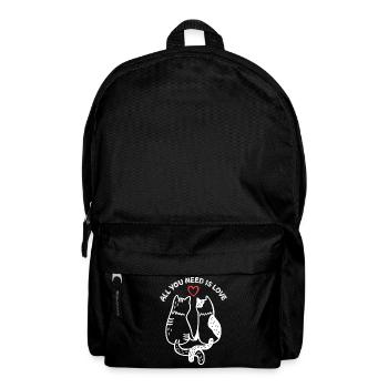 Katzen - Alles, was du brauchst, ist Liebe - Rucksack - Schwarz - Vorne