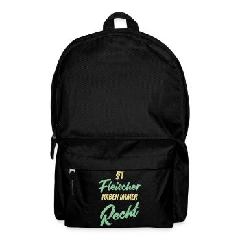 §1 Fleischer haben immer Recht - Rucksack - Schwarz - Vorne
