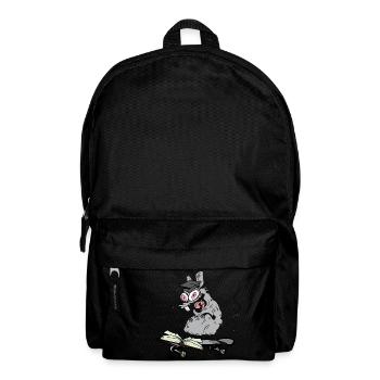 Ratte Gelehrter Student Schüler Skater skaten - Rucksack - Schwarz - Vorne