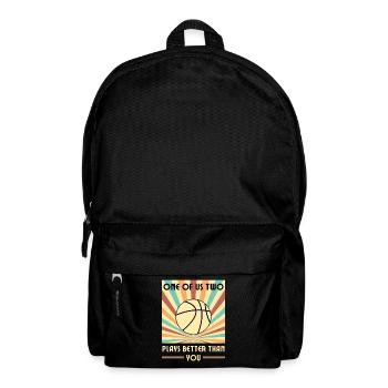 Einer Von Uns Beiden Spielt Besser Basketball - Rucksack - Schwarz - Vorne