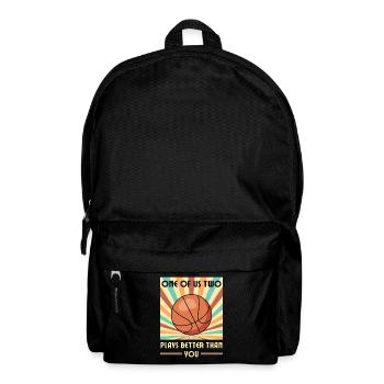 Einer Von Uns Beiden Spielt Besser Basketball - Rucksack - Schwarz - Vorne
