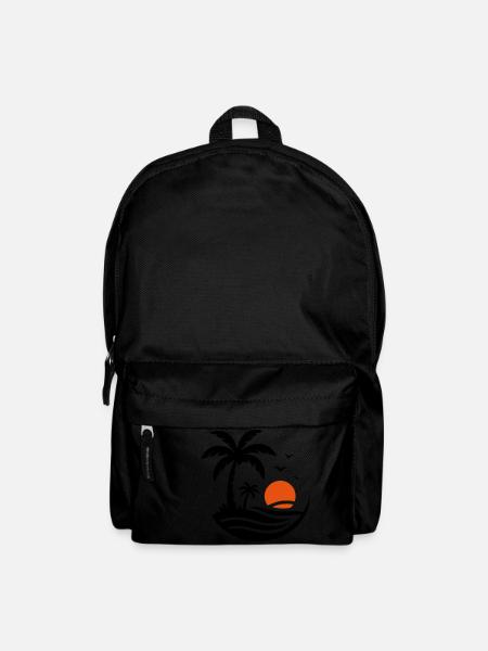 Palmen Strand - Rucksack - Schwarz