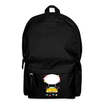 Hochzeitsauto mit Sprechblase in Gelb - Rucksack - Schwarz - Vorne