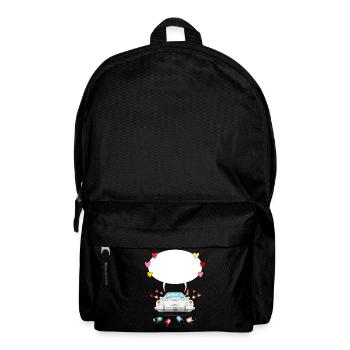 Wedding car with speech bubble in silver - Backpack - black - Front