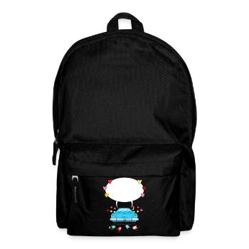 Voiture de mariage avec bulle de dialogue en bleu - Sac à dos - noir - Devant