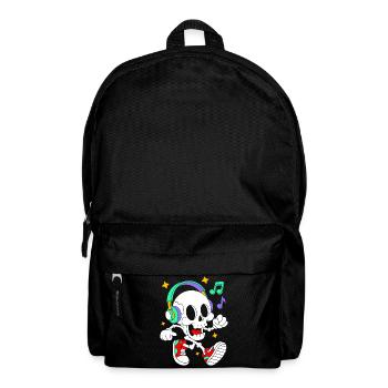 Music Loving Skeleton with Headphones - Backpack - black - Front