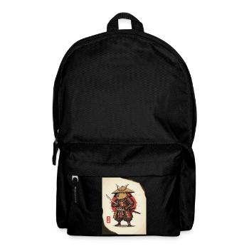 Anthropomorphe Ratten-Samurai in Rüstung - Rucksack - Schwarz - Vorne