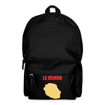 T-Shirt mit goldener Karte auf der Insel La Réunion - Rucksack - Schwarz - Vorne