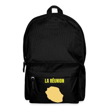 T-Shirt mit goldener Karte auf der Insel La Réunion - Rucksack - Schwarz - Vorne