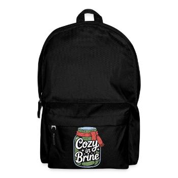 Cozy In Brine Cucumber Jar Winter Humor - Backpack - black - Front