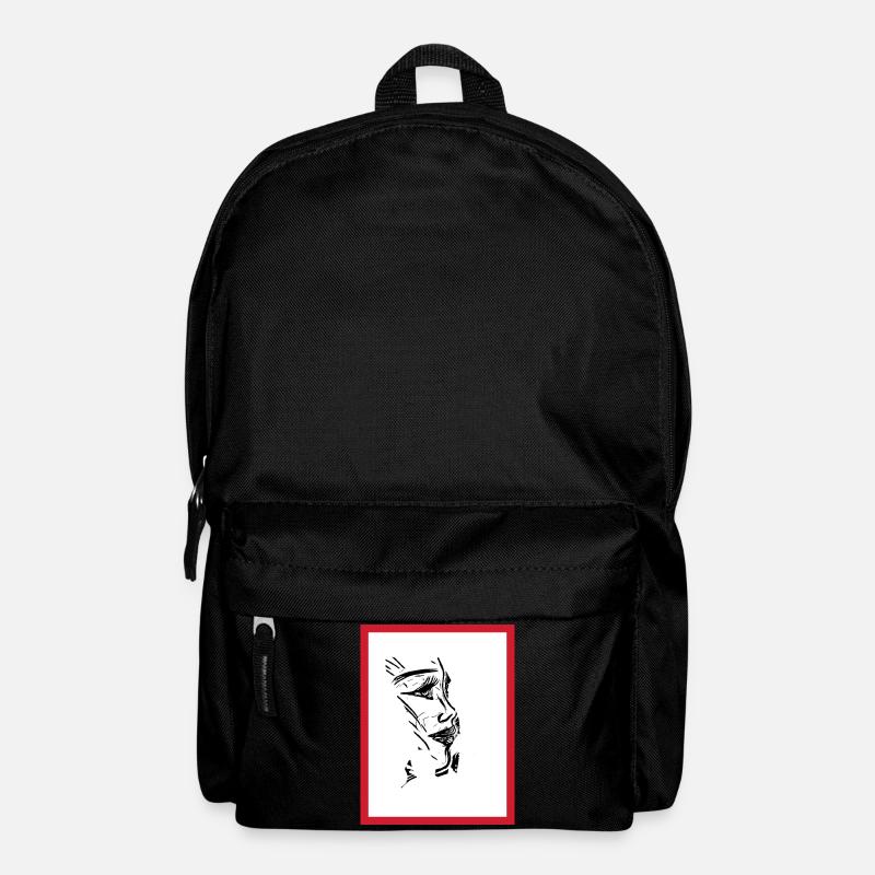 Female Portrait Ink - Backpack - black