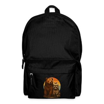 Bär Waschbär Tierfreunde - Rucksack - Schwarz - Vorne