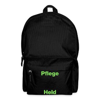 Pflegeheld, Hände, mit Herz, Pfleger, Pflegerin - Rucksack - Schwarz - Vorne