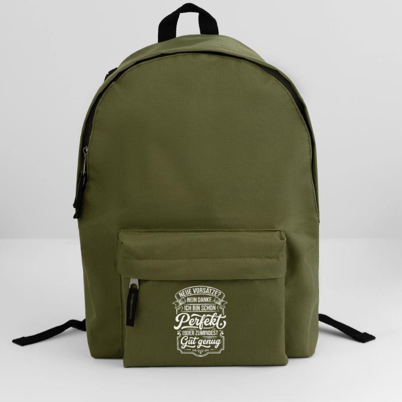 Perfekt oder gut genug Neujahrsscherz Rucksack