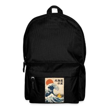 Japan Large Wave of Hokkaido Style Rubber Duck - Backpack - black - Front