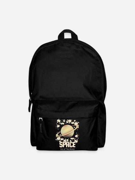 Space Planet with Ring – Out of the World - Backpack - black