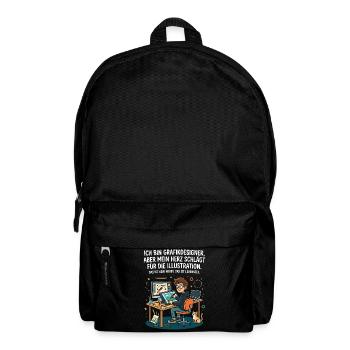 Grafikdesigner Illustration Leidenschaft - Rucksack - Schwarz - Vorne